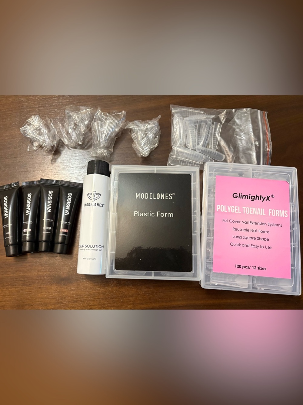 Polygels Plastic Form Nail Slip Solution and Holders